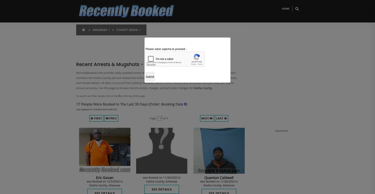 Preview of recentlybooked.com