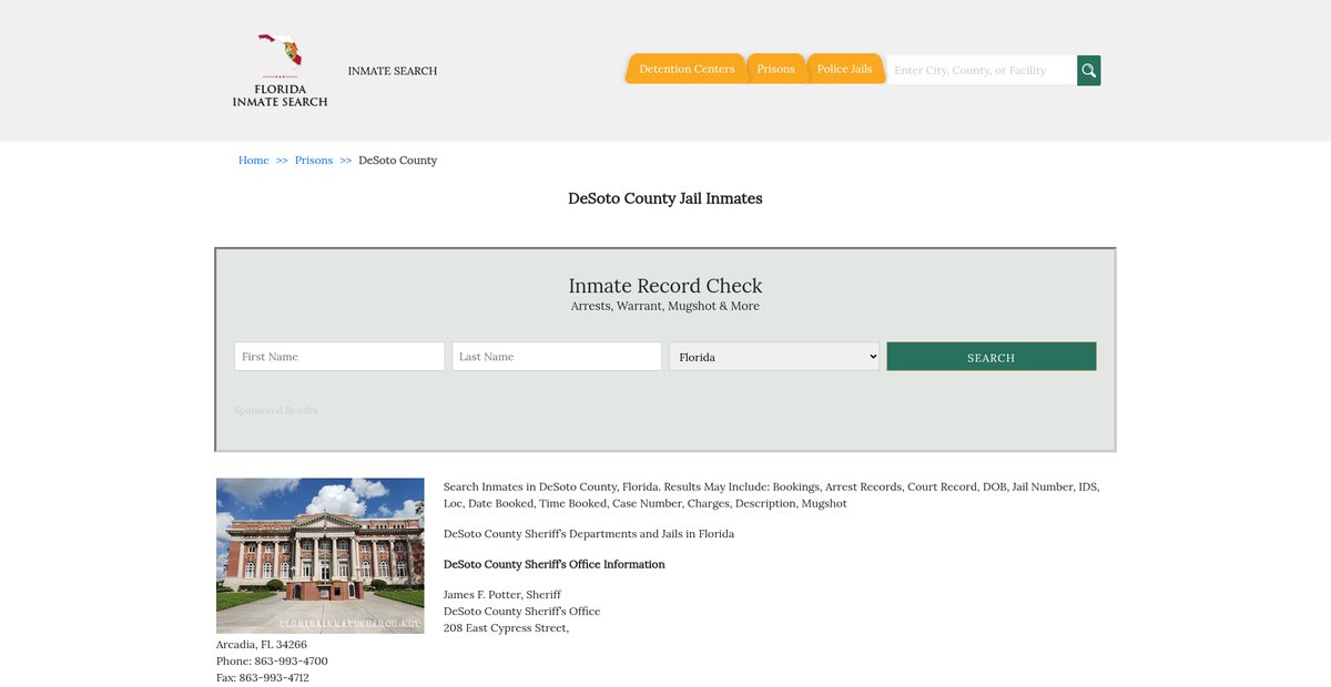 Preview of floridainmatesearch.net