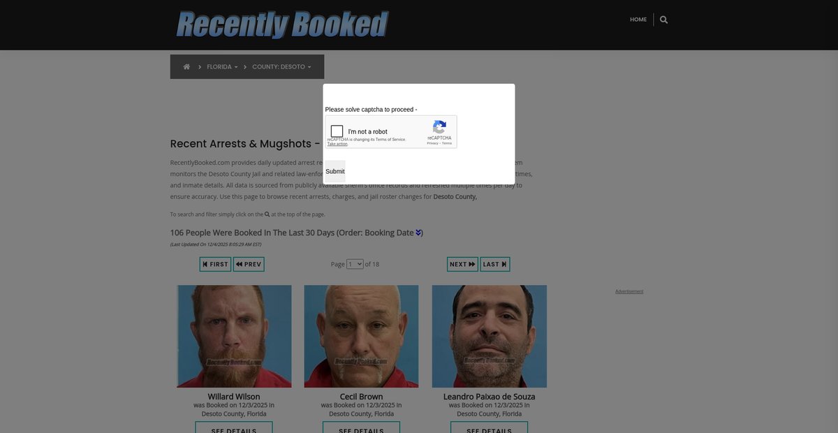 Preview of recentlybooked.com