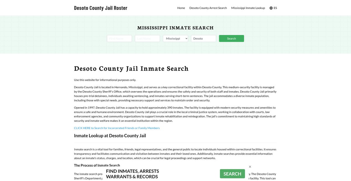 Preview of desotocountyjail.org