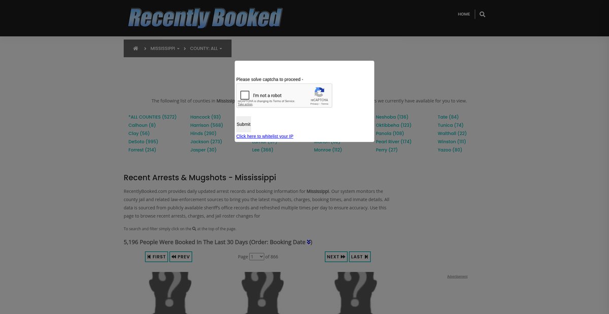 Preview of recentlybooked.com