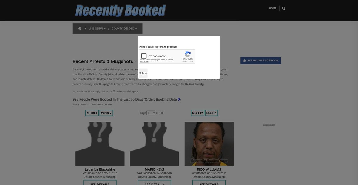Preview of recentlybooked.com
