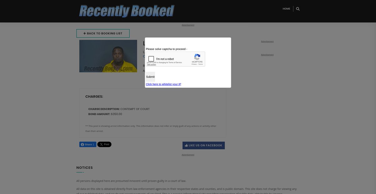 Preview of recentlybooked.com
