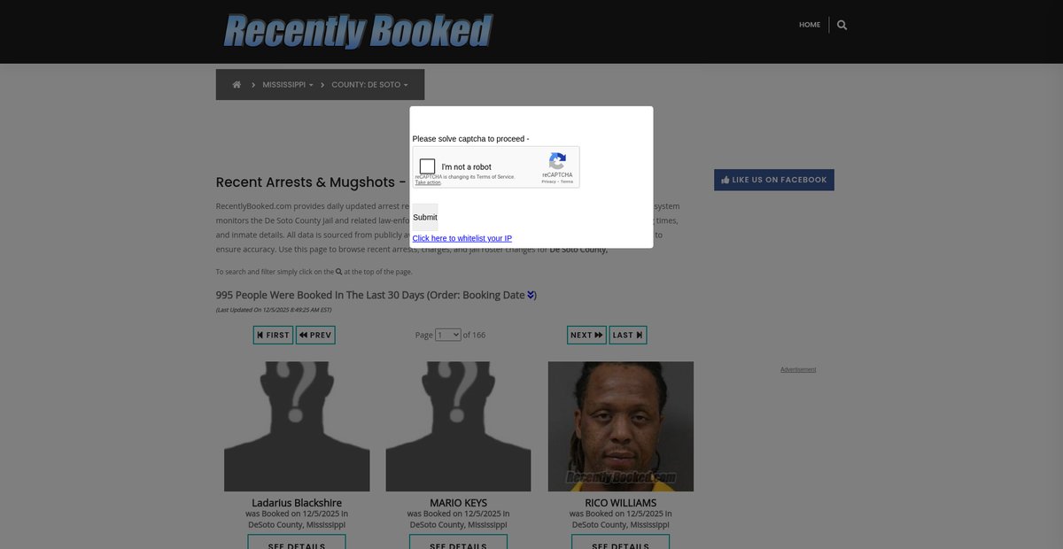 Preview of recentlybooked.com