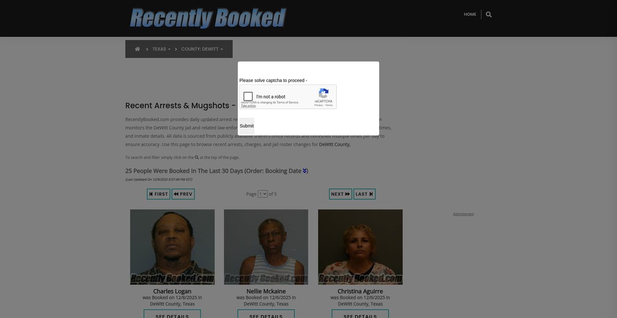 Preview of recentlybooked.com