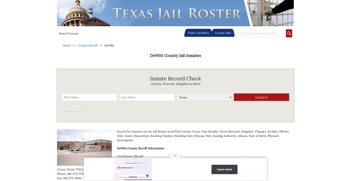 Preview of texasjailroster.com