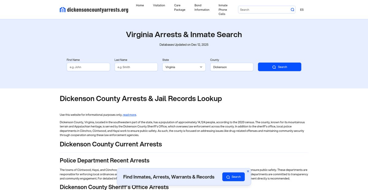 Preview of dickensoncountyarrests.org
