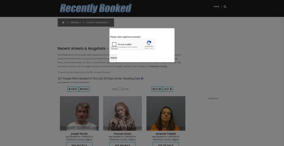 Preview of recentlybooked.com