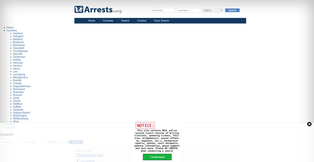 Preview of virginia.arrests.org