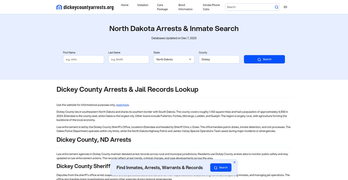 Preview of dickeycountyarrests.org