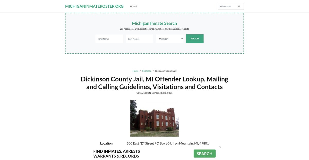 Preview of michiganinmateroster.org