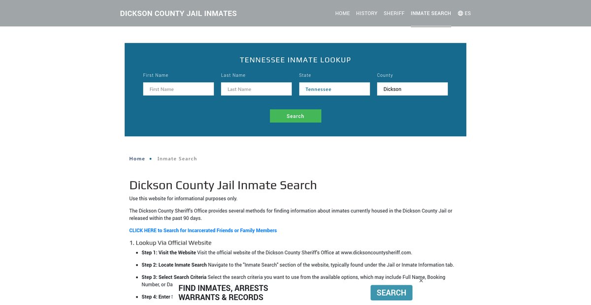 Preview of dicksonjailroster.org