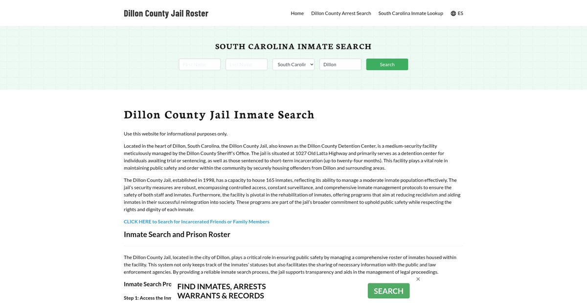 Preview of dilloncountyjail.org