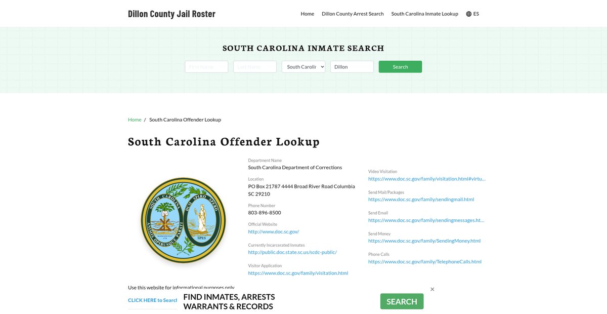 Preview of dilloncountyjail.org