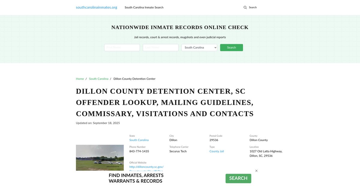 Preview of southcarolinainmates.org