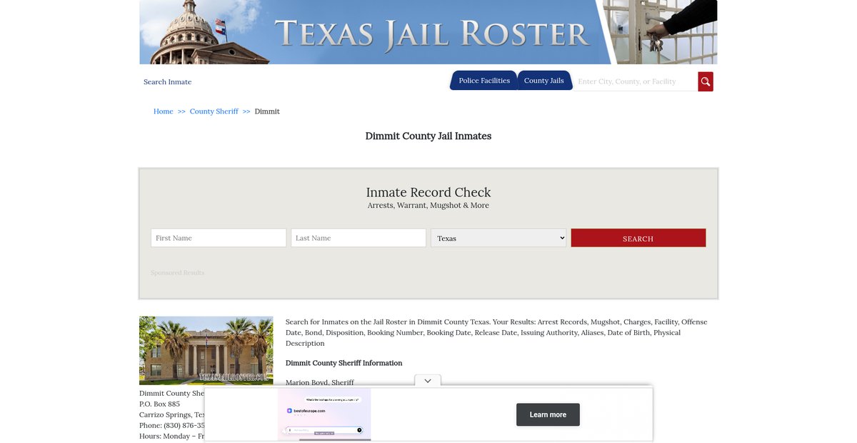 Preview of texasjailroster.com