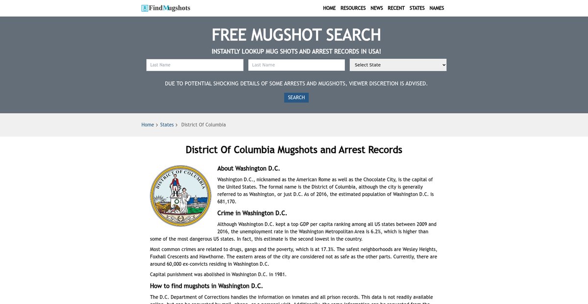 Preview of findmugshots.com