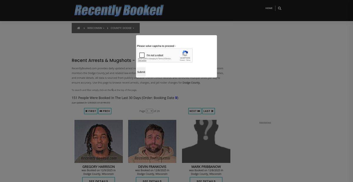 Preview of recentlybooked.com