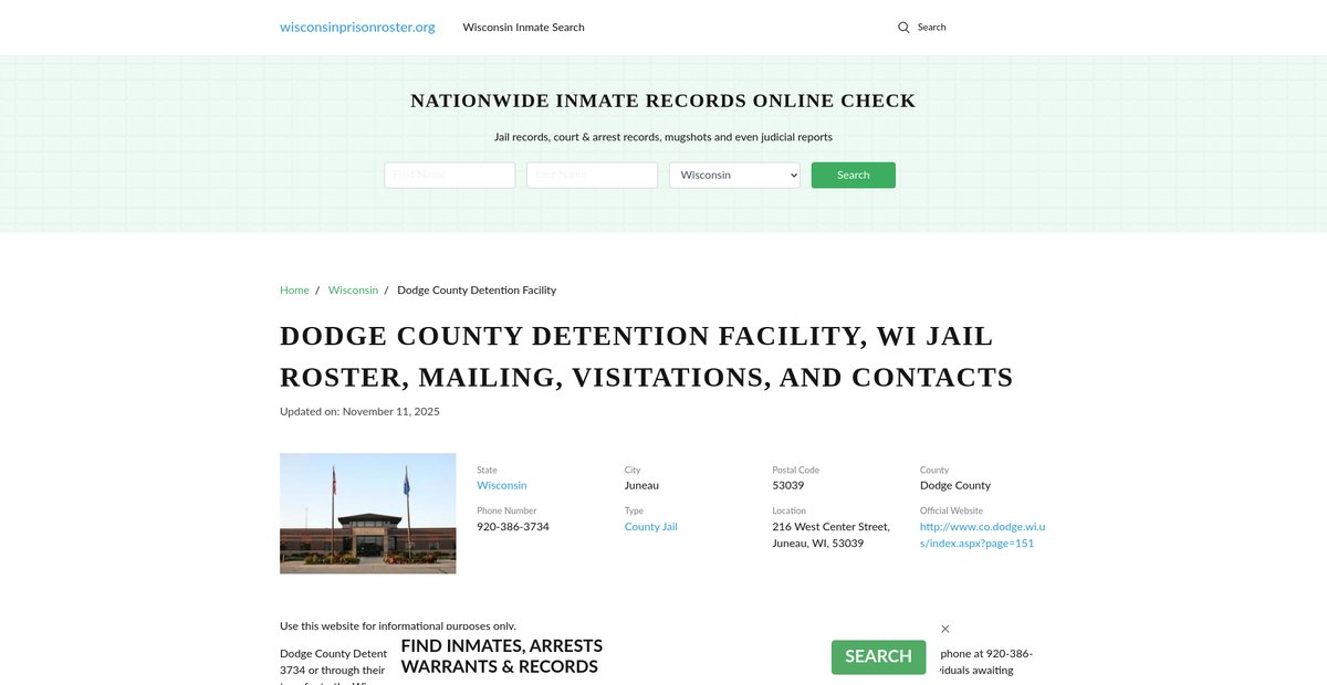 Preview of wisconsinprisonroster.org