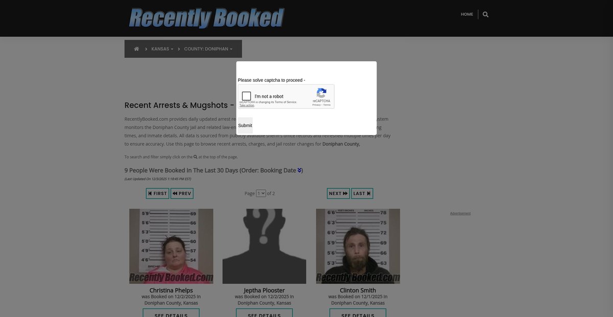 Preview of recentlybooked.com