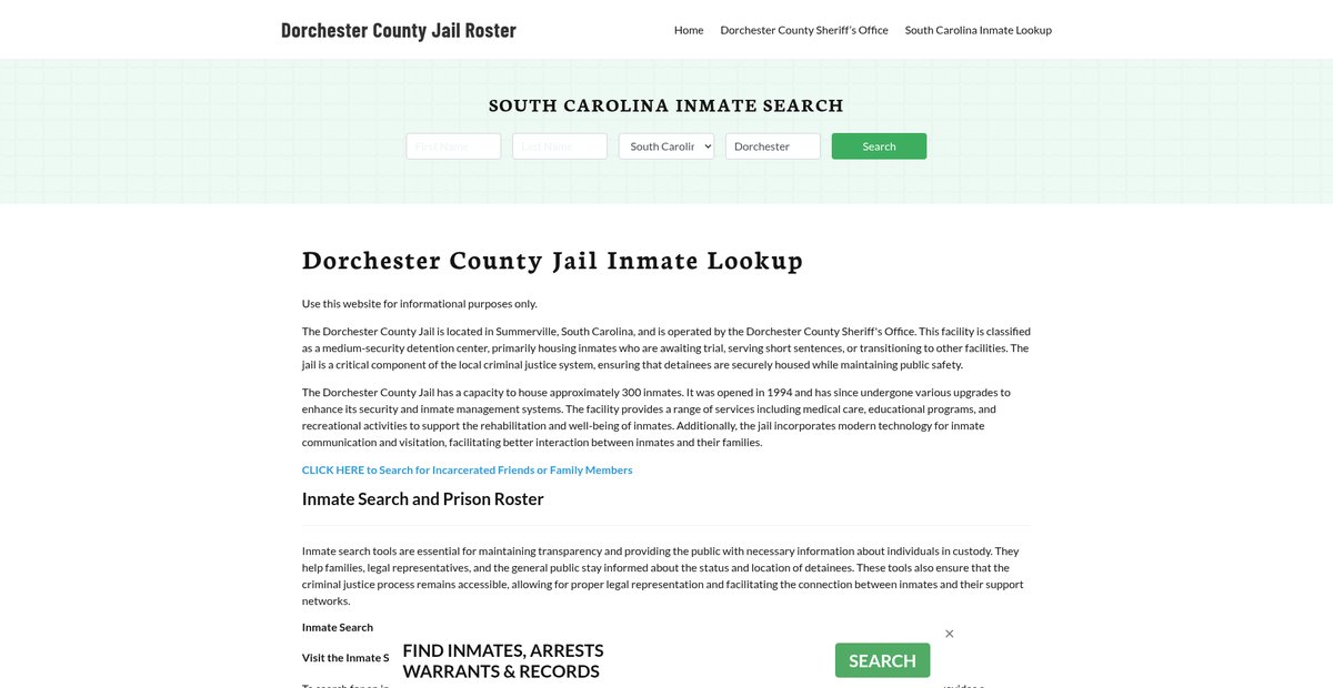 Preview of dorchestercountyjail.org