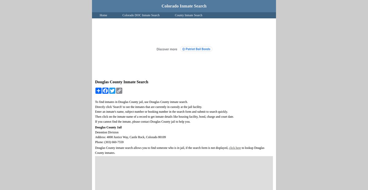 Preview of inmatesearchcolorado.org