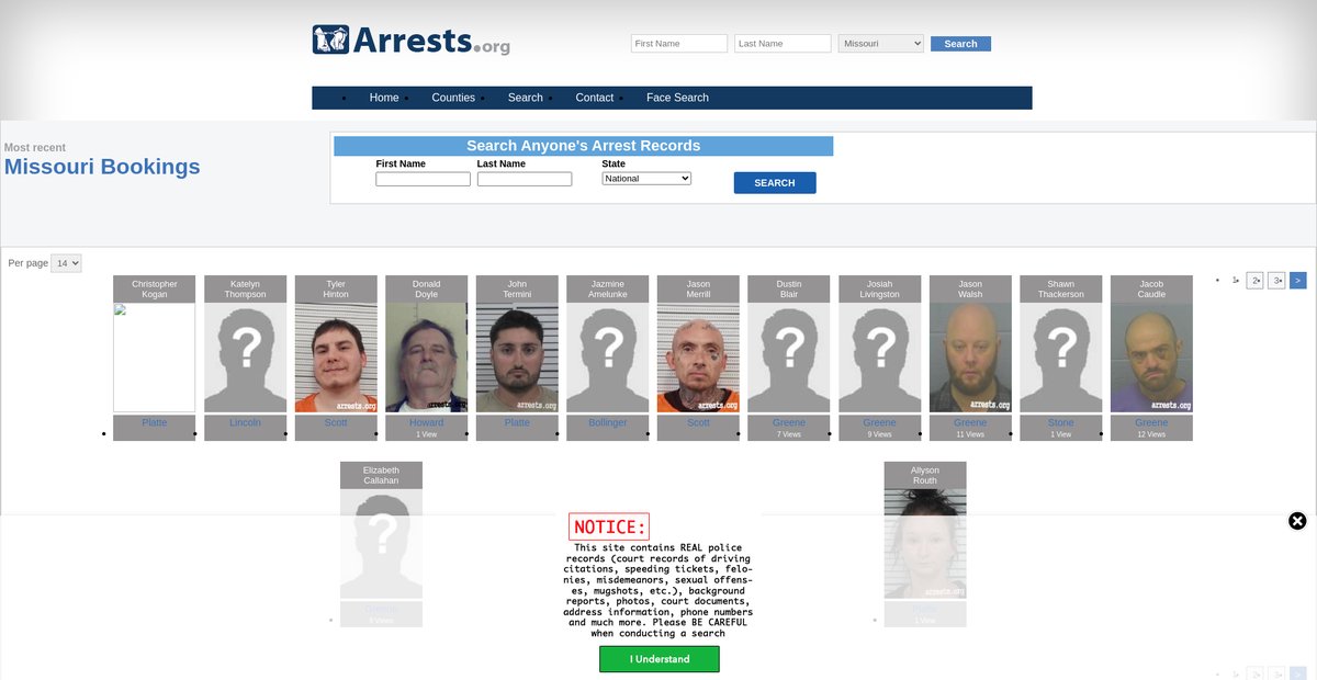 Preview of missouri.arrests.org