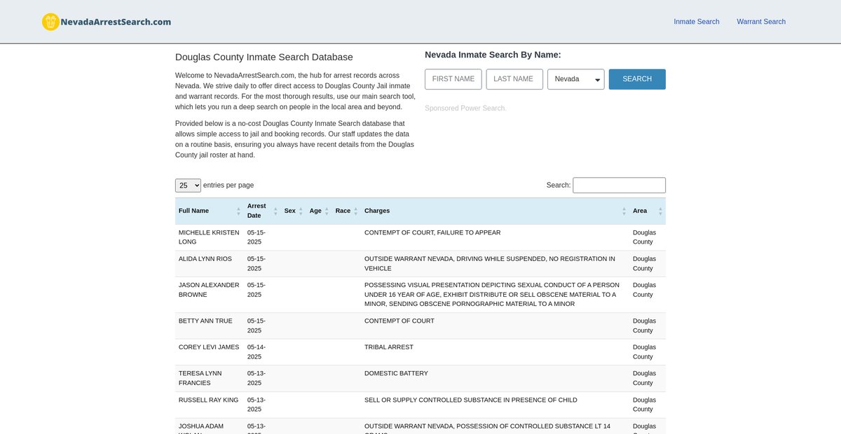 Preview of nevadaarrestsearch.com