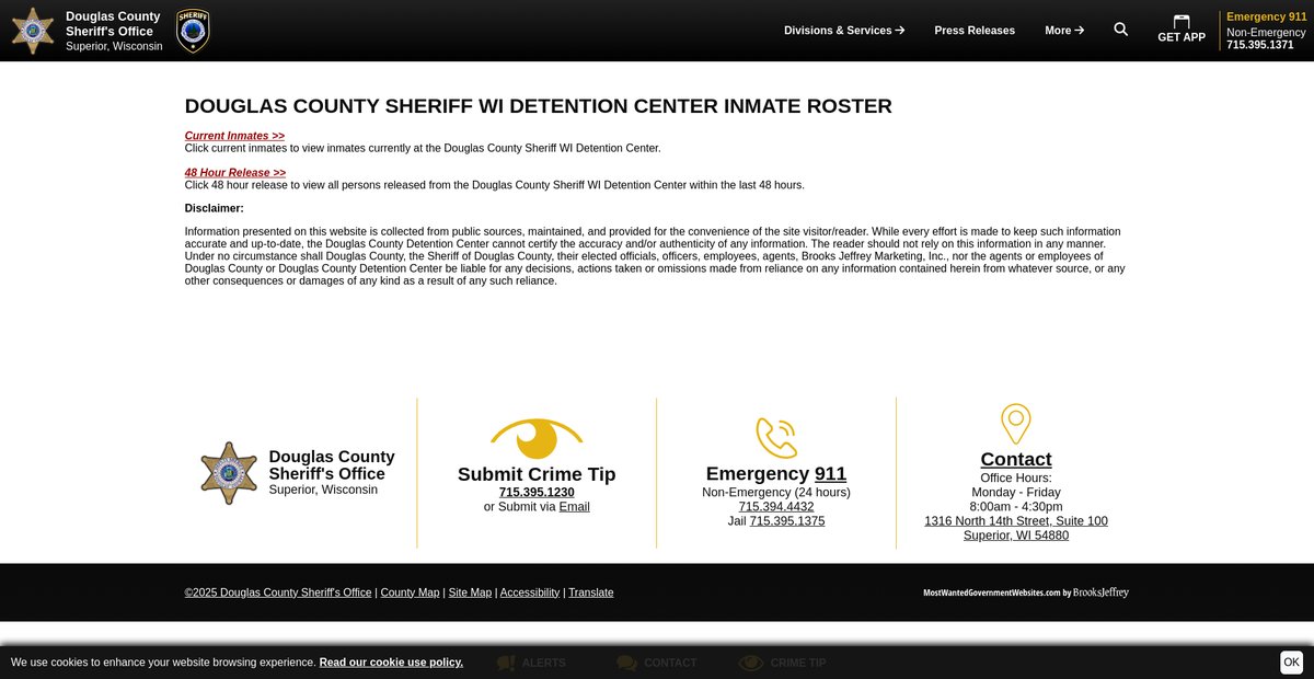 Preview of sheriffofdouglascountywi.org