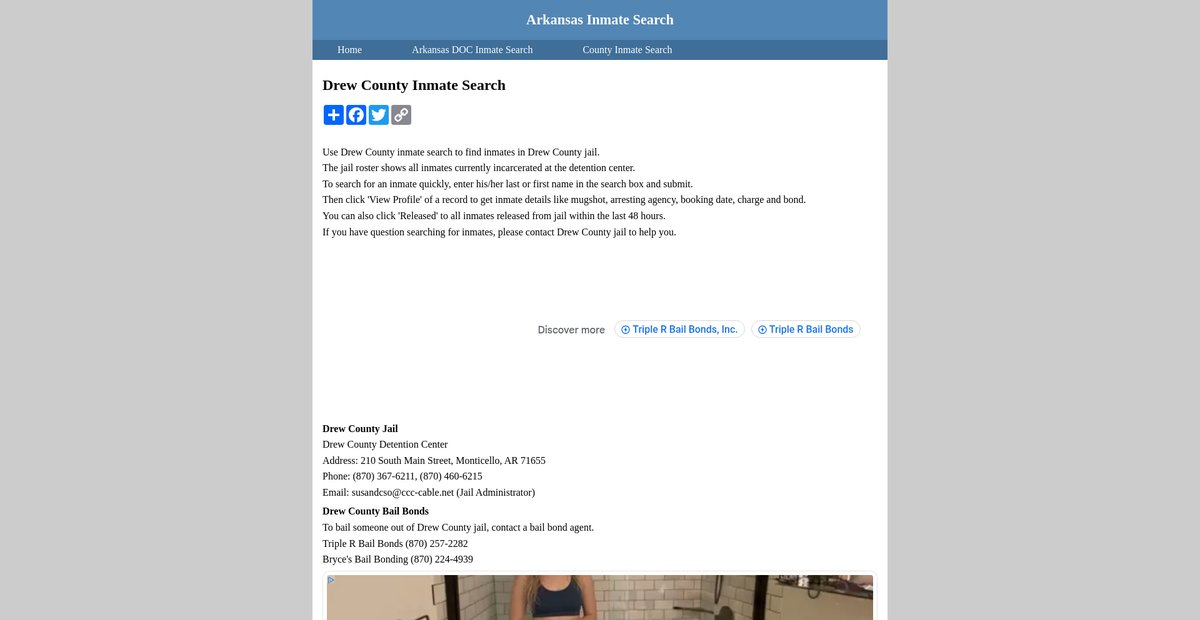 Preview of inmatesearcharkansas.org