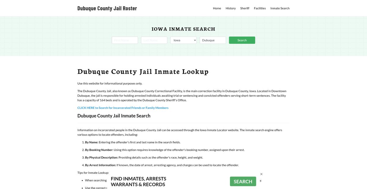 Preview of dubuquecountyjail.org