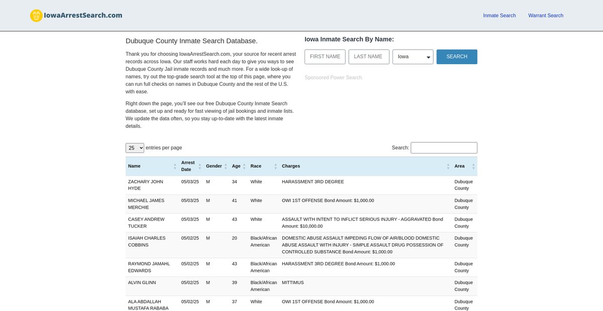 Preview of iowaarrestsearch.com