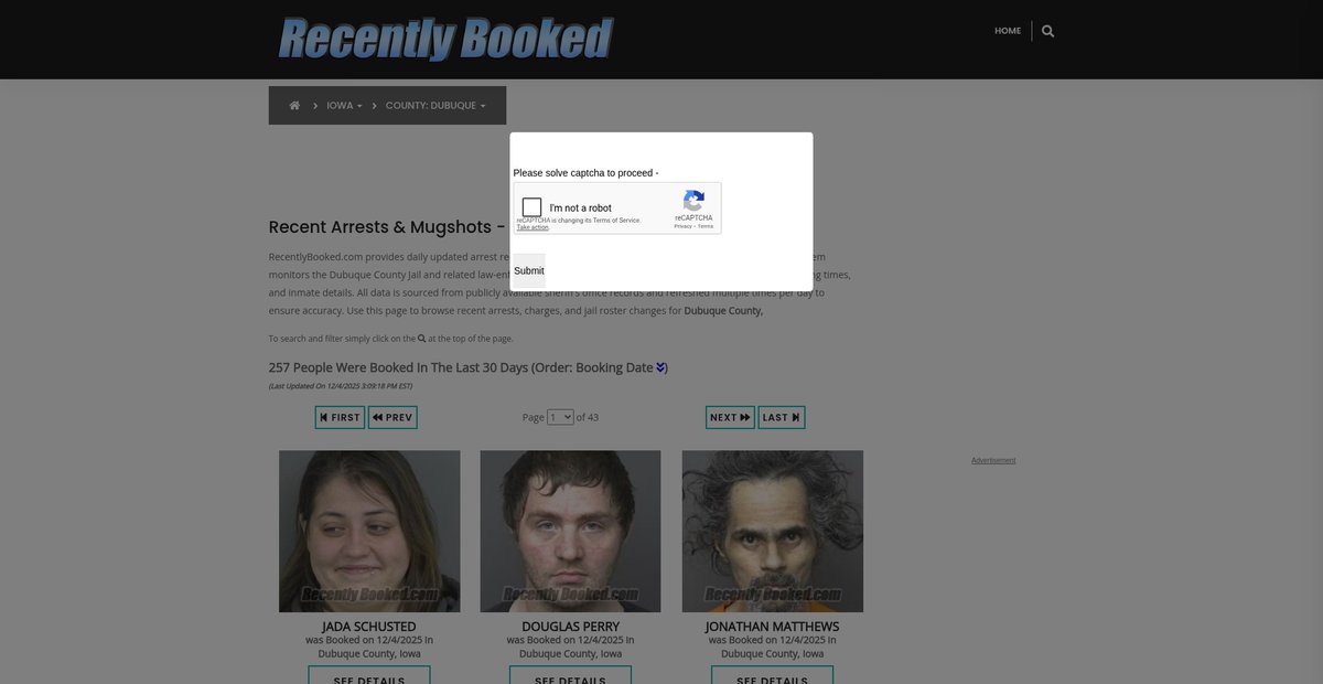Preview of recentlybooked.com
