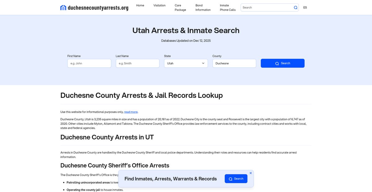 Preview of duchesnecountyarrests.org