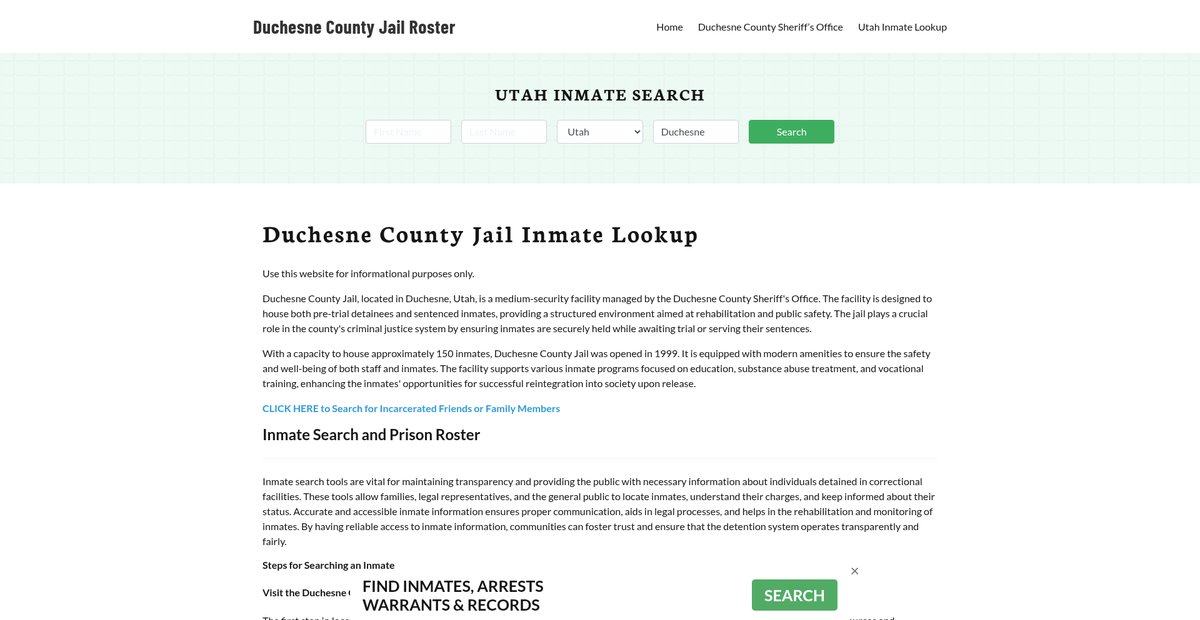 Preview of duchesnecountyjail.org