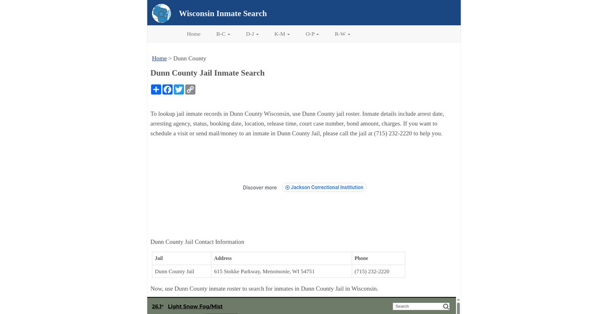 Preview of inmatesearchwi.org