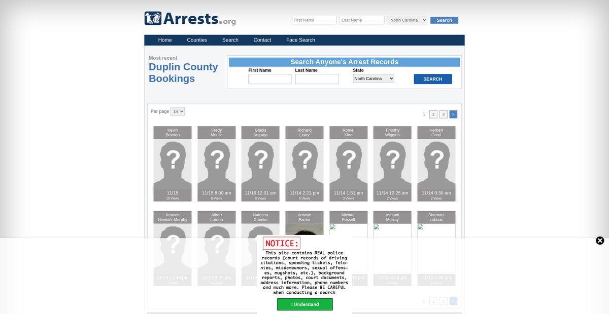 Preview of northcarolina.arrests.org