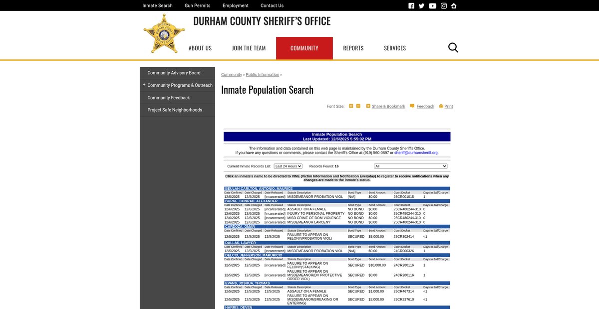 Preview of durhamsheriff.com