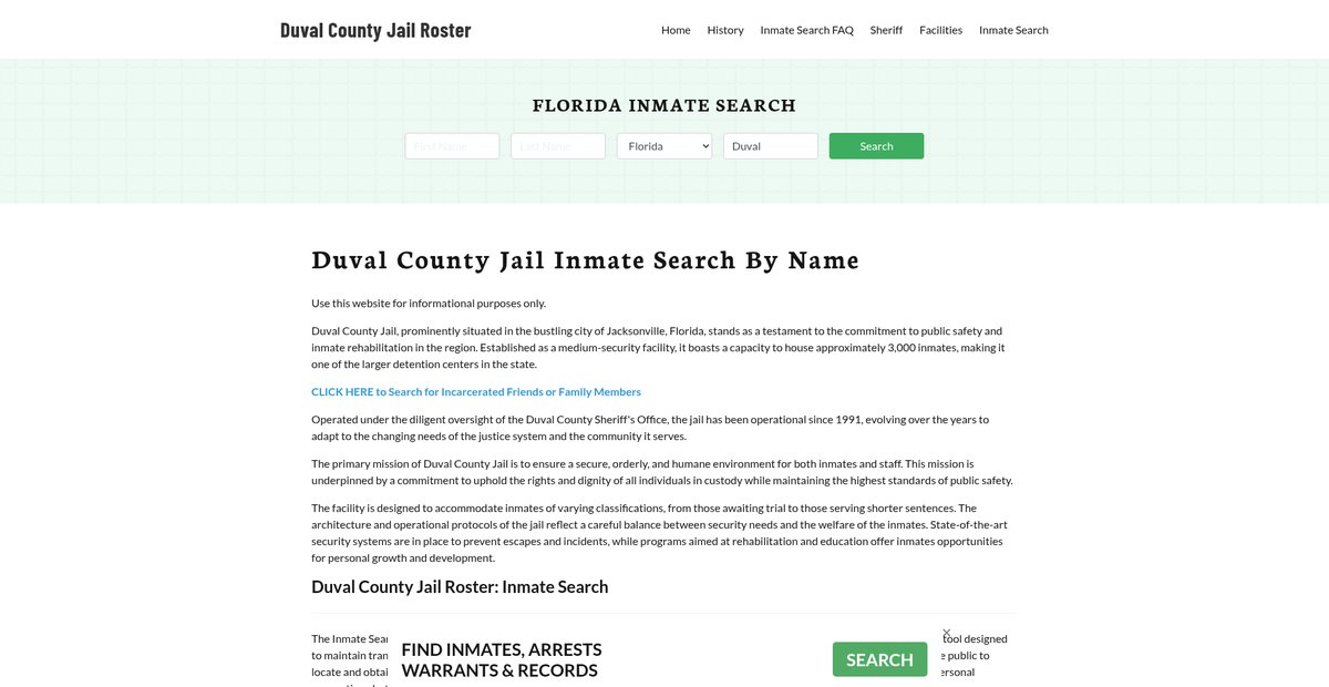 Preview of duvalcountyjail.org
