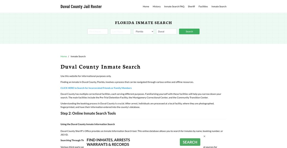 Preview of duvalcountyjail.org