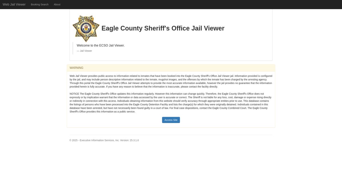 Preview of inmateroster.eaglecounty.us