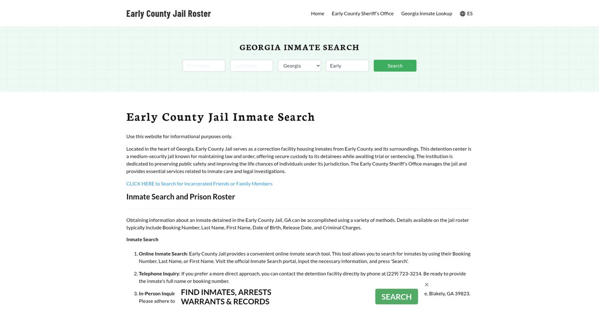 Preview of earlycountyjail.org