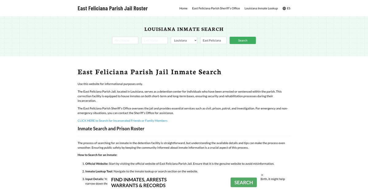 Preview of eastfelicianaparishjail.org