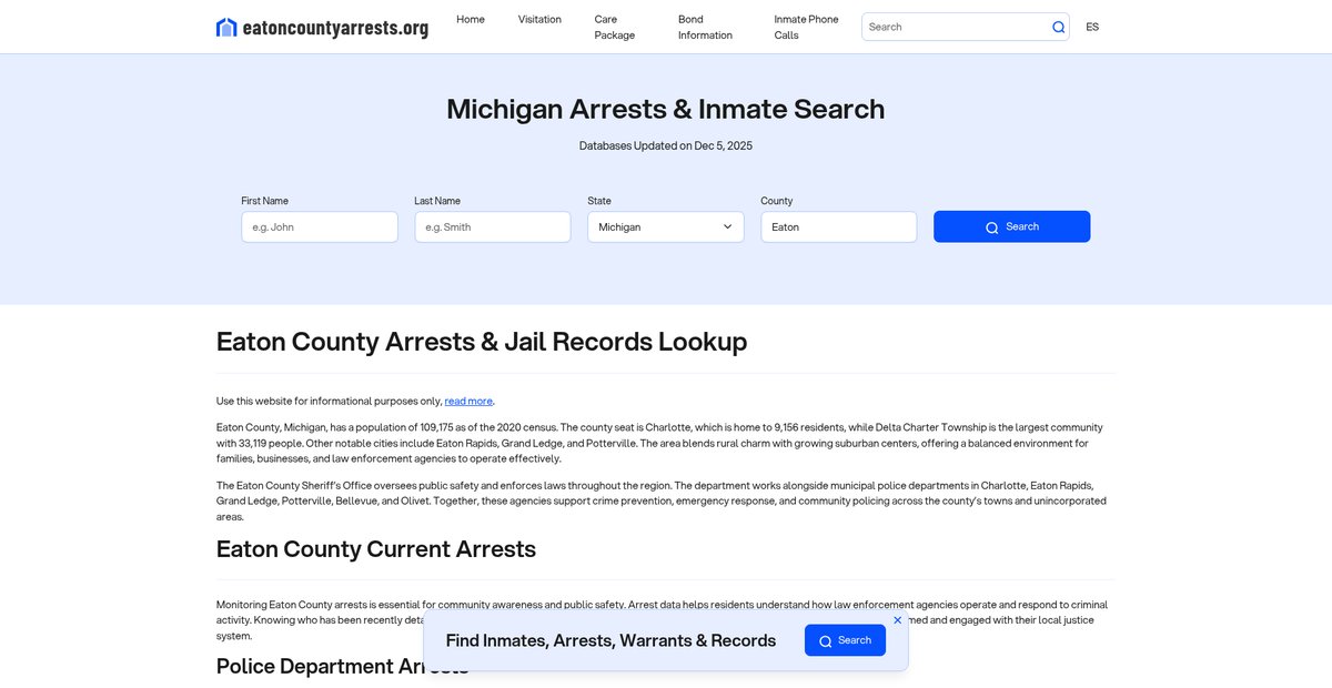 Preview of eatoncountyarrests.org