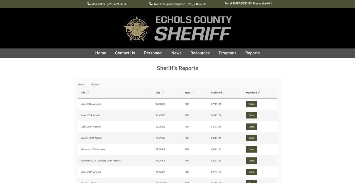 Preview of echolscountysheriff.com