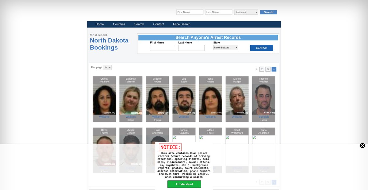 Preview of northdakota.arrests.org