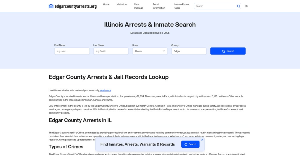 Preview of edgarcountyarrests.org