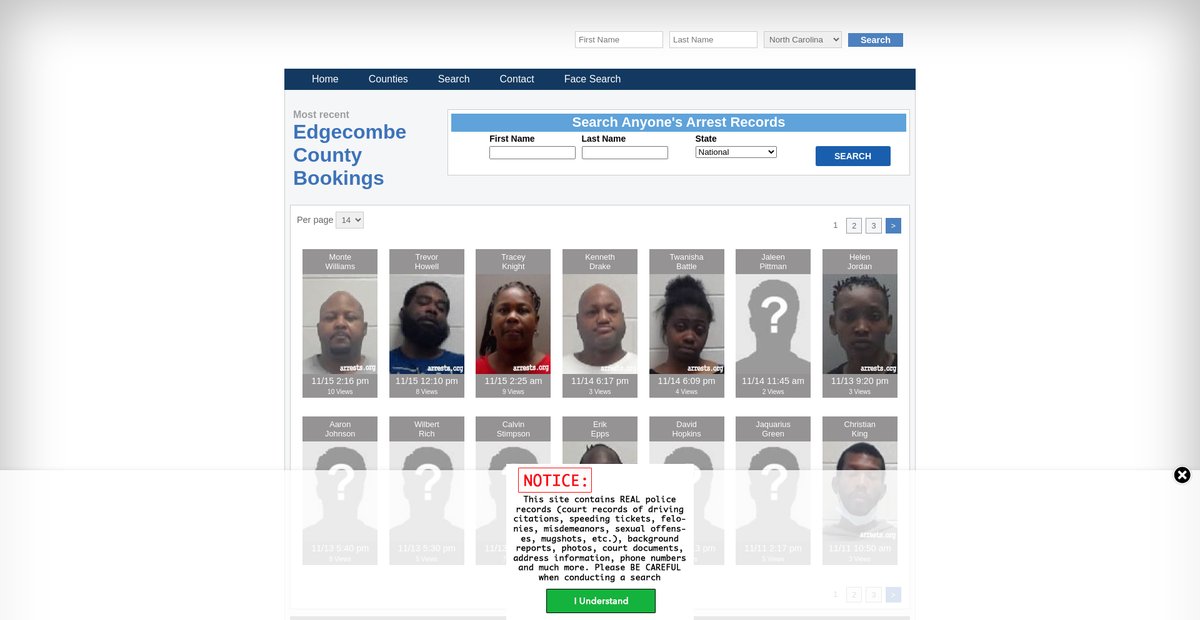 Preview of northcarolina.arrests.org