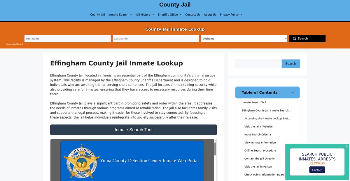 Preview of effingham.countyjail.org