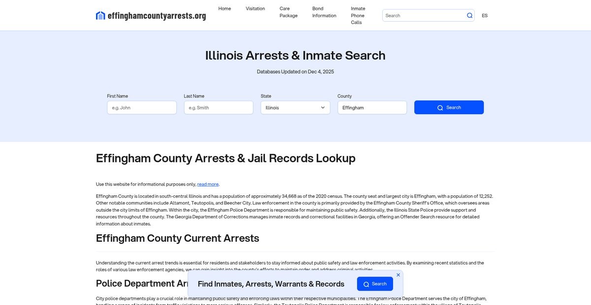 Preview of effinghamcountyarrests.org